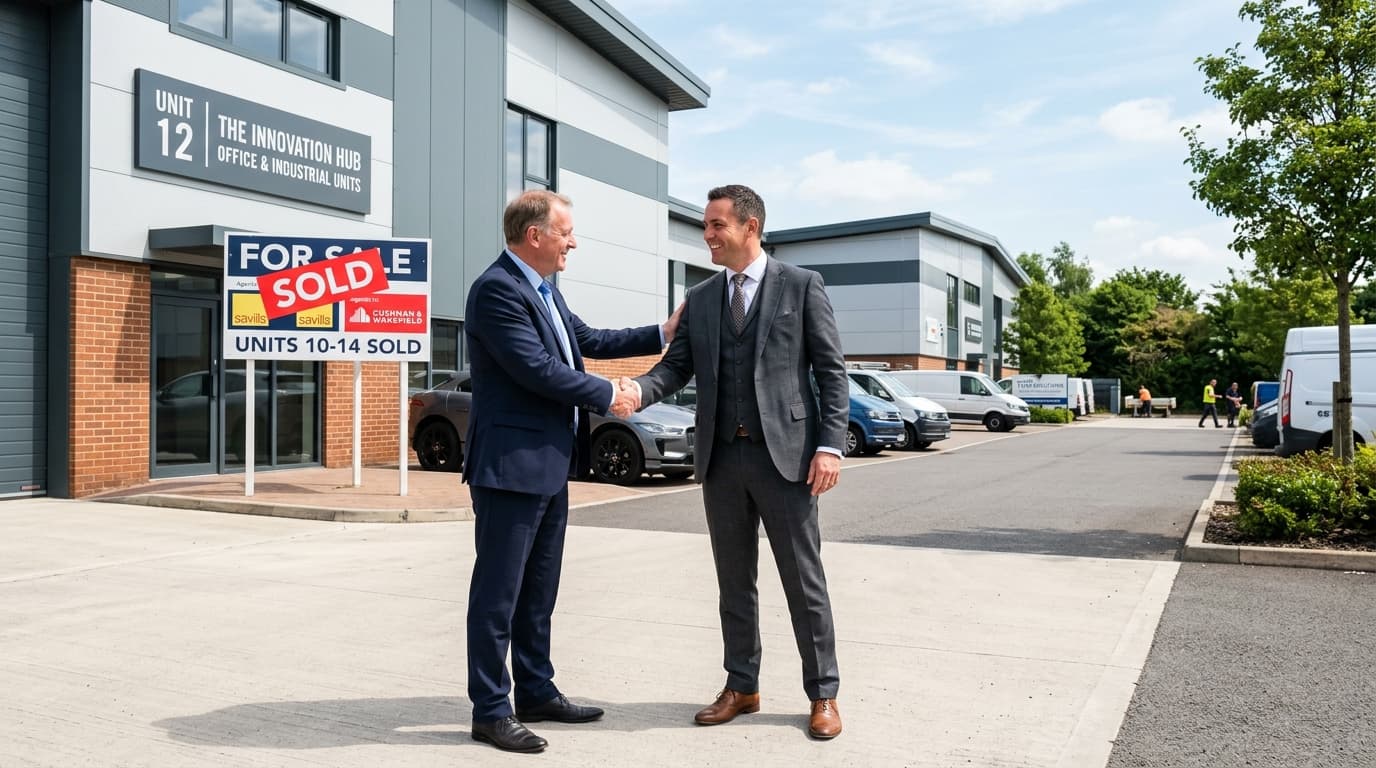 Business owner standing in front of their commercial property purchased through SSAS pension