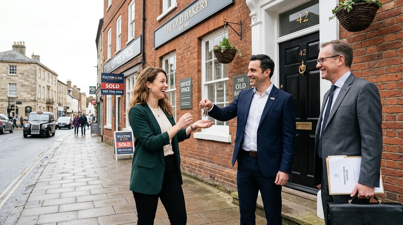 Business owners reviewing property purchase documents for their first SSAS property acquisition