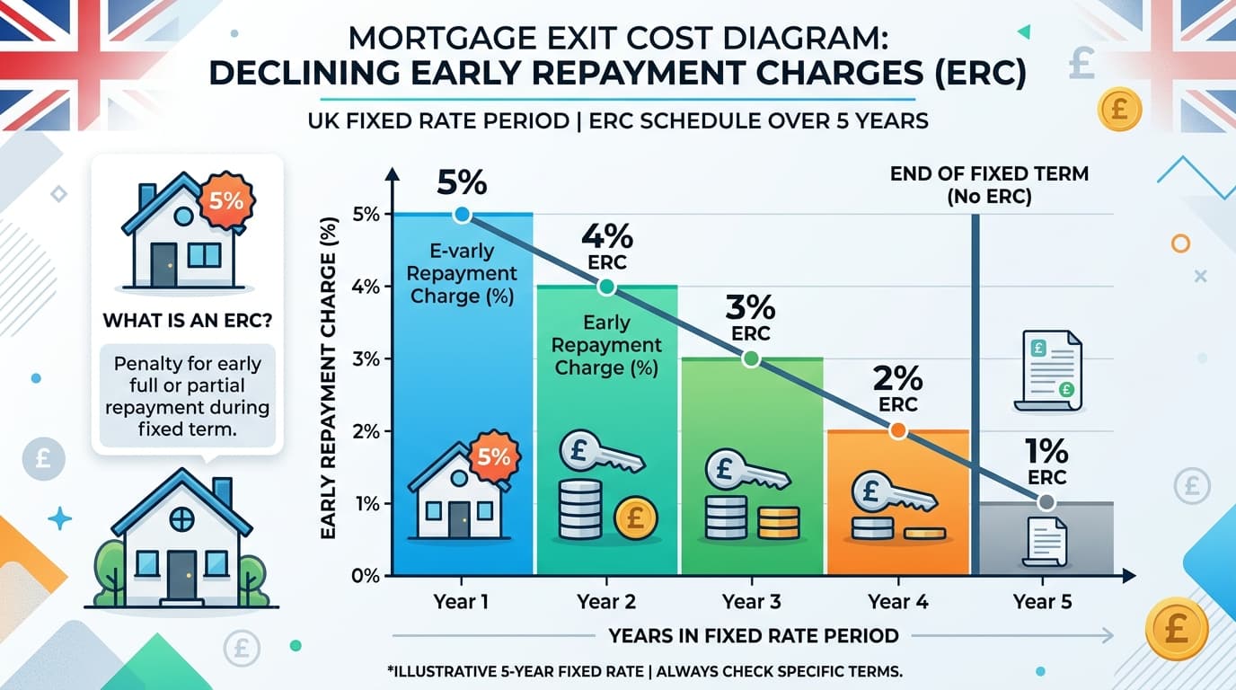 SSAS mortgage exit fee and early repayment charge calculation diagram