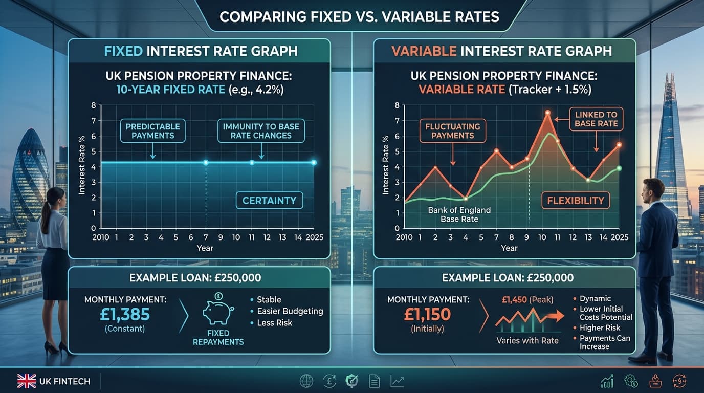 Fixed vs variable rate SSAS mortgage comparison chart