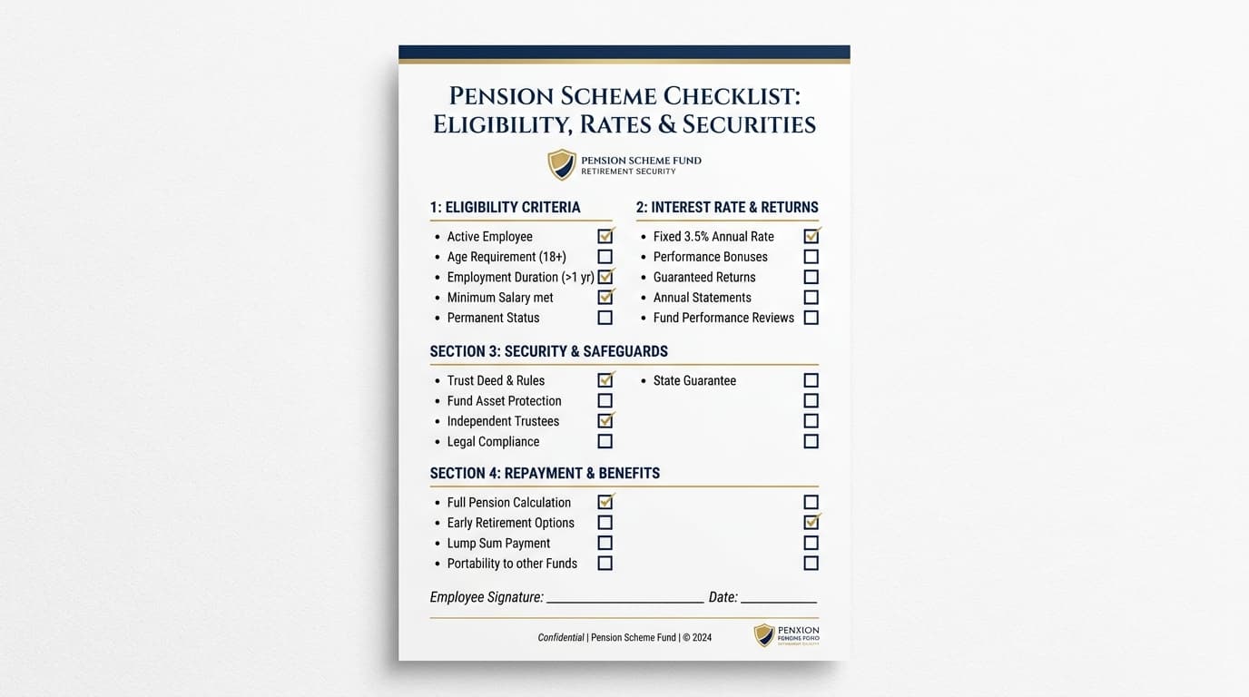 Compliance checklist with tick boxes covering all SSAS loanback requirements