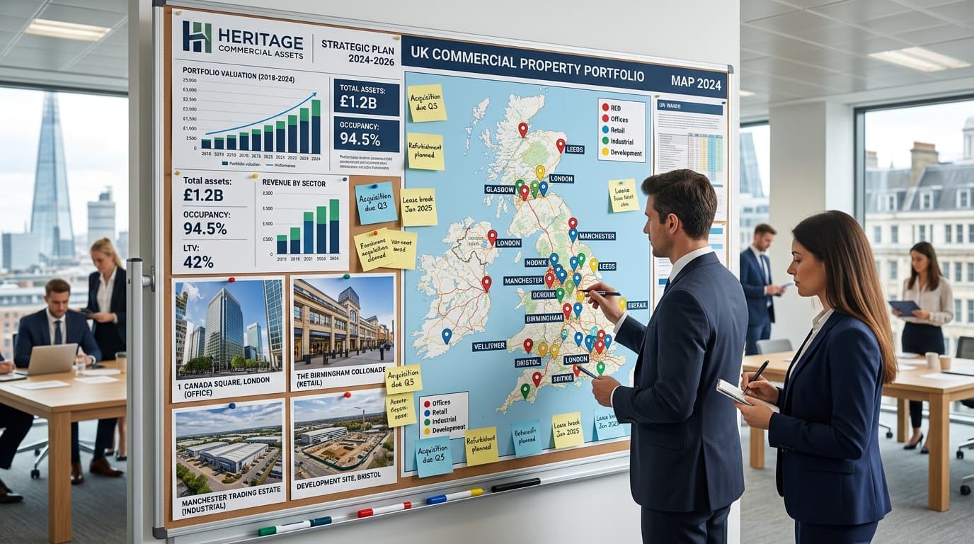 Strategic property portfolio overview map showing multiple commercial property locations