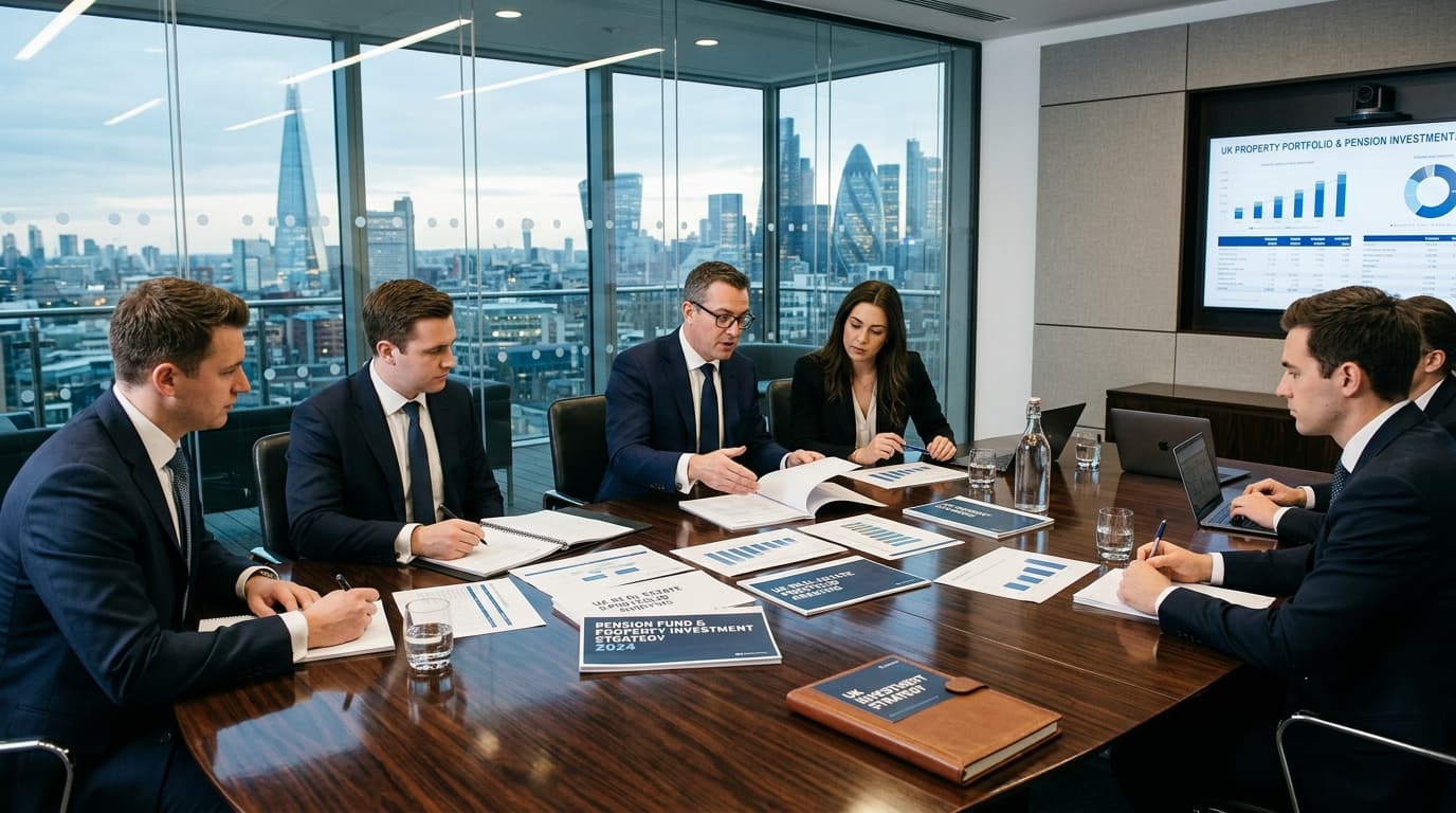 Business owner reviewing SSAS pension documents in a modern office